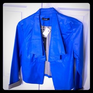 Cobalt blue (faux)  leather jacket Size medium